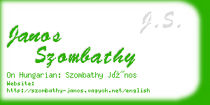 janos szombathy business card